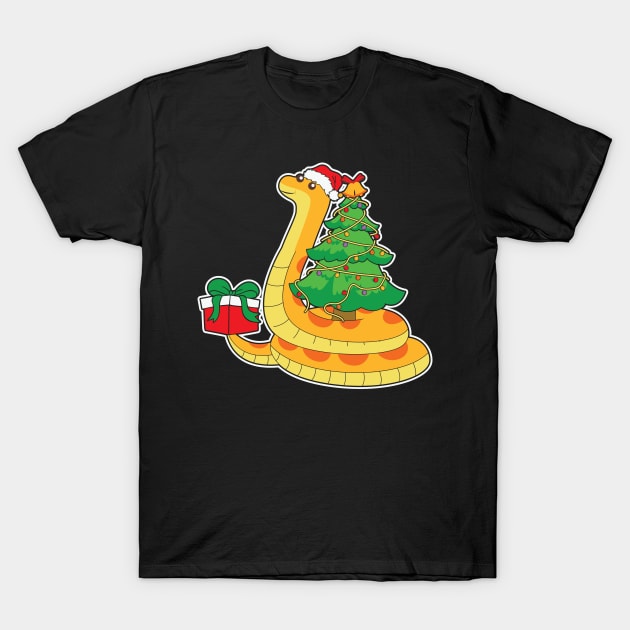 Snake Christmas Tree Reptile Xmas Snake Lover Christmas gift T-Shirt by BadDesignCo